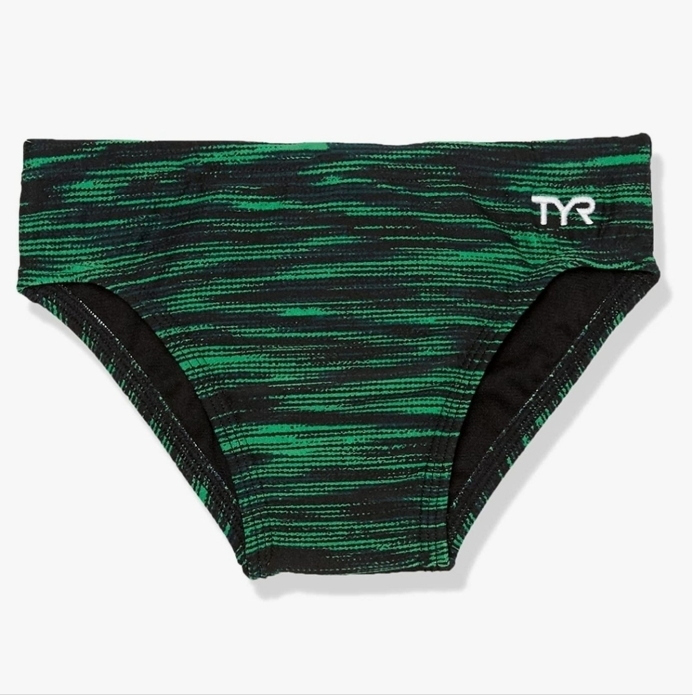 NWT TYR racer brief chlorine proof UPF 50+ Fizzy swim trunks